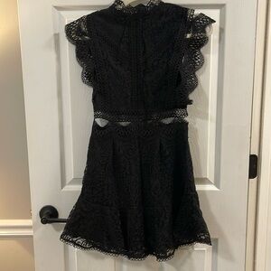 hello Molly black lace dress